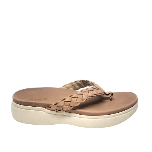 Sandals Flip Flops By Vionic In Tan, Size: 9