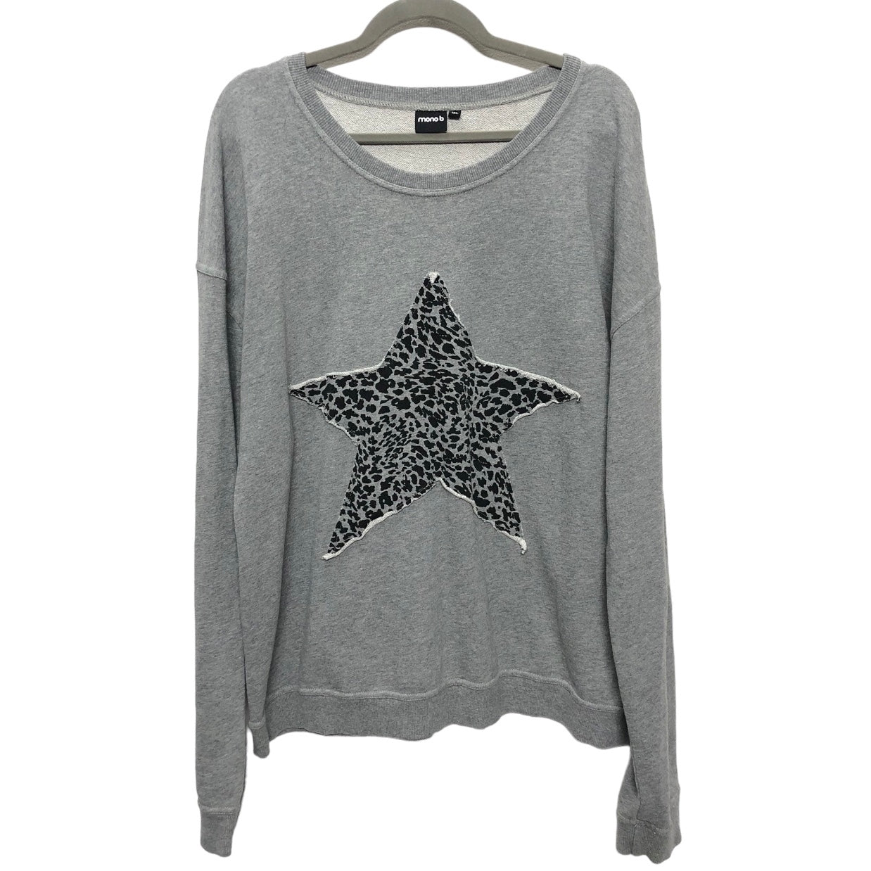 Sweatshirt Crewneck By Mono B In Grey, Size: 1x