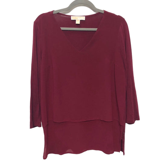 Top Long Sleeve By Michael By Michael Kors In Red, Size: M