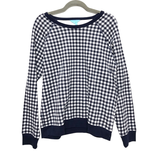 Sweatshirt Crewneck By Draper James In Blue & White, Size: L