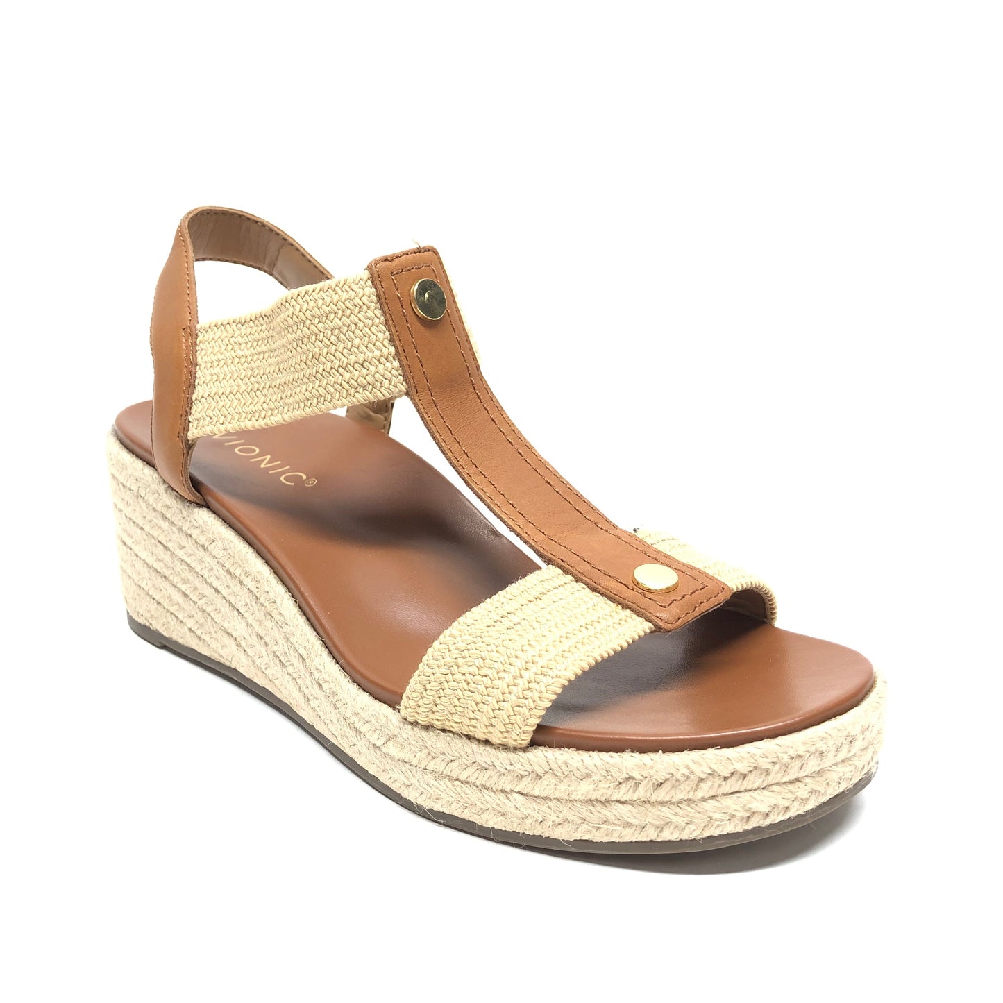 Sandals Heels Wedge By Vionic In Beige, Size: 7.5