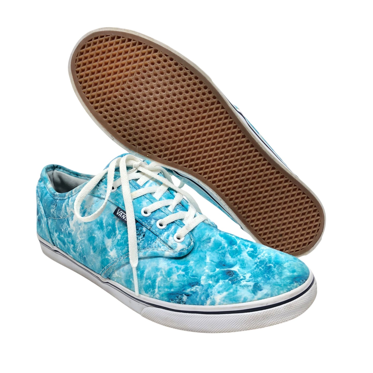 Shoes Sneakers By Vans In Blue & White, Size: 10