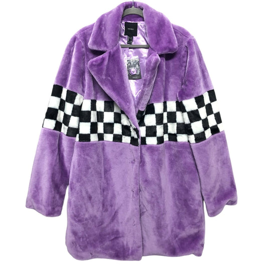 Coat Peacoat By Forever 21 In Purple, Size: L