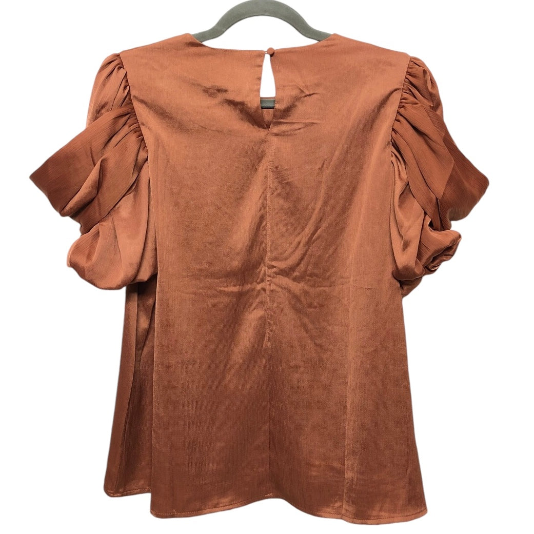 Blouse Short Sleeve By Entro In Orange, Size: S