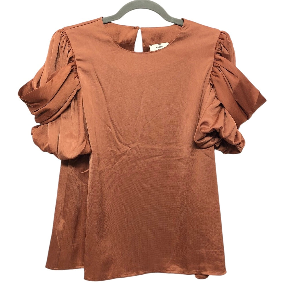 Blouse Short Sleeve By Entro In Orange, Size: S