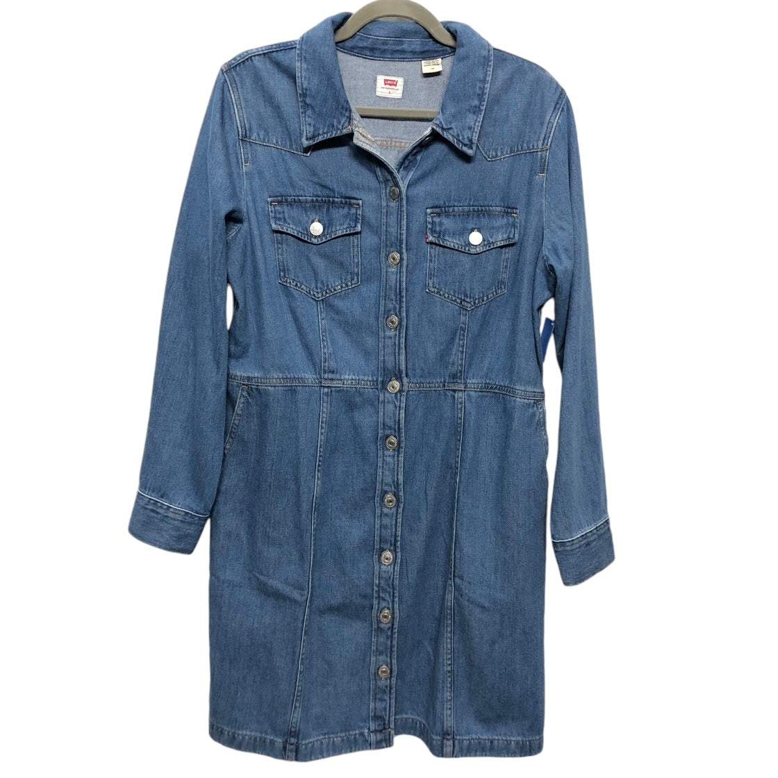 Dress Casual Short By Levis In Blue Denim, Size: L