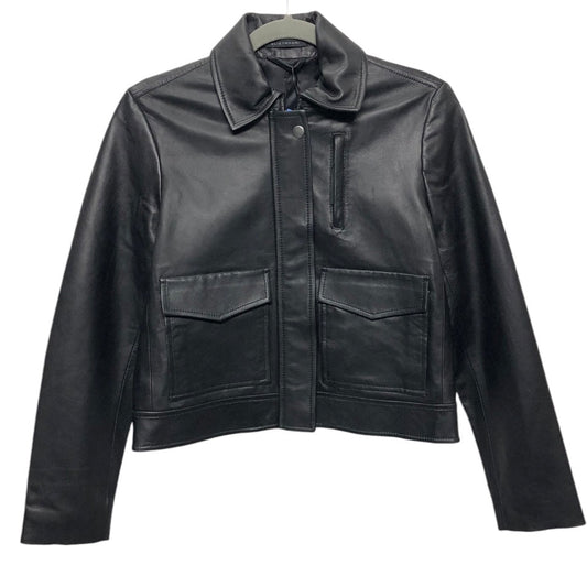 Jacket Moto Leather By Elie Tahari In Black, Size: Xs