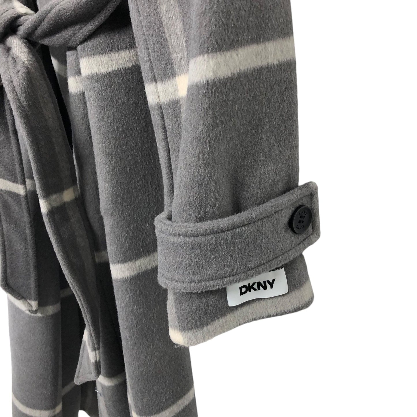 Coat Wool By Dkny In Grey & White, Size: S