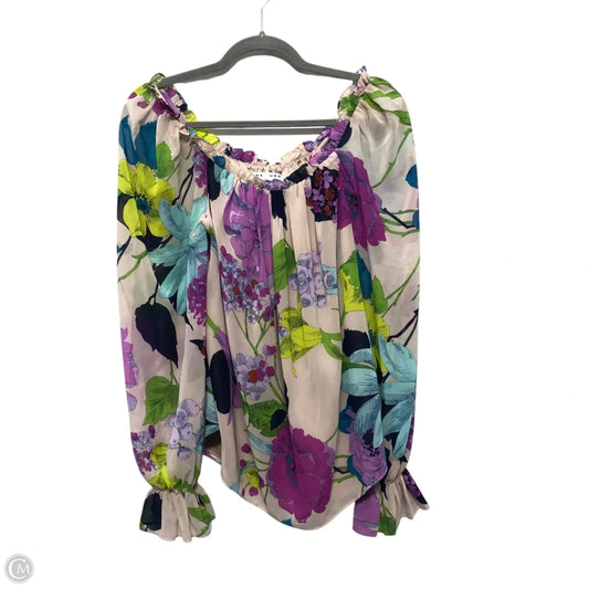 Blouse Long Sleeve By Trina Turk In Floral Print, Size: Xs