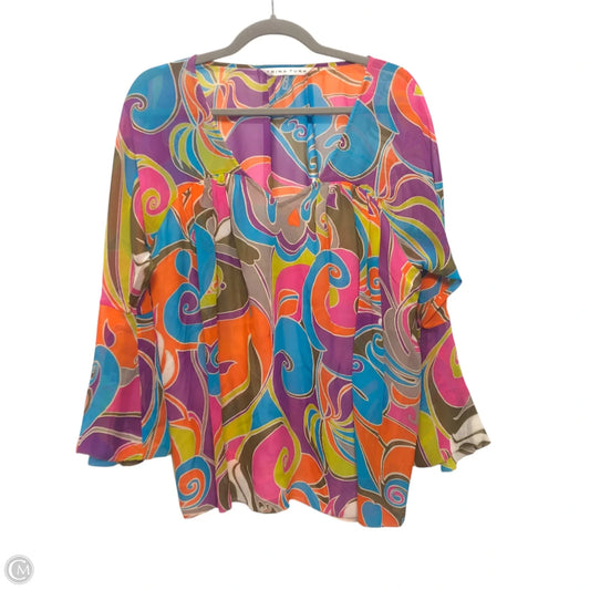 Blouse Long Sleeve By Trina Turk In Multi-colored, Size: M
