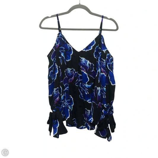 Blouse Long Sleeve By Nicole Miller In Black & Blue, Size: M