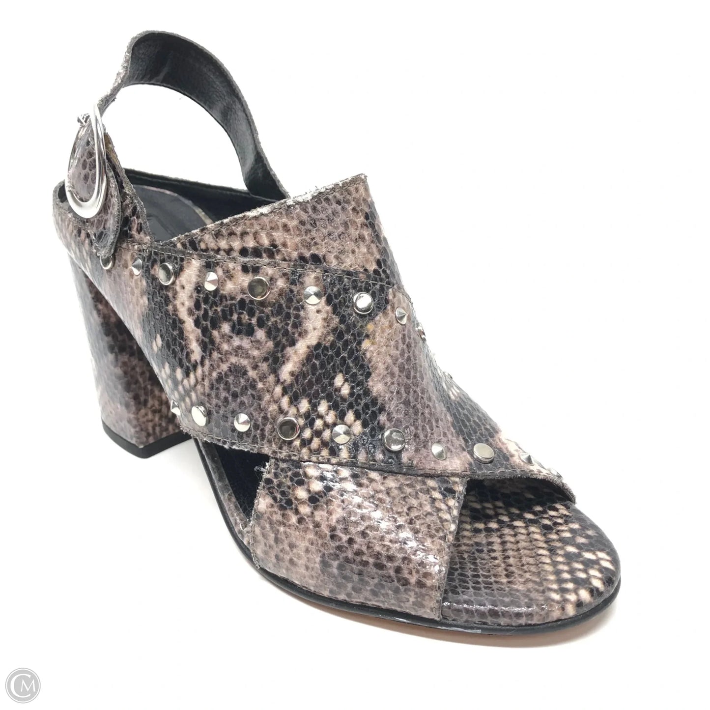 Sandals Heels Block By Top Shop In Snakeskin Print, Size: 8.5