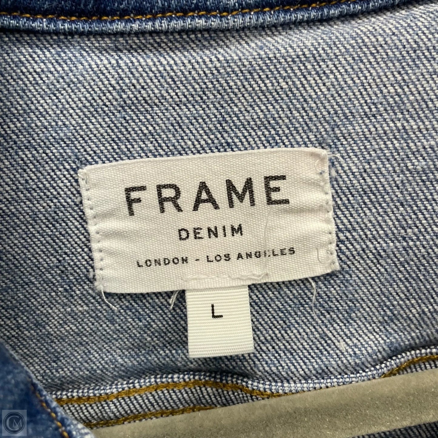Jacket Denim By Frame In Blue Denim, Size: L