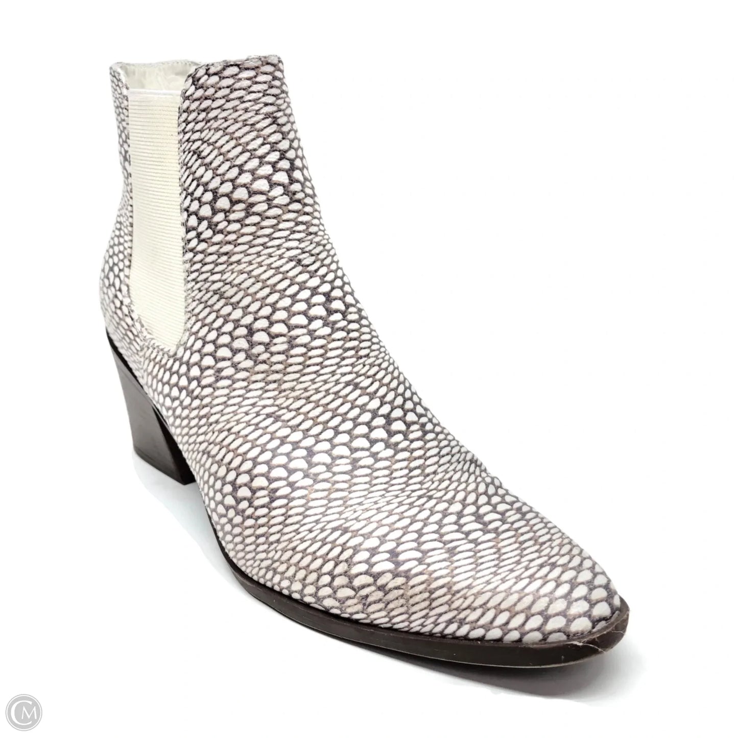 Boots Ankle Heels By Limited In Brown & White, Size: 6.5