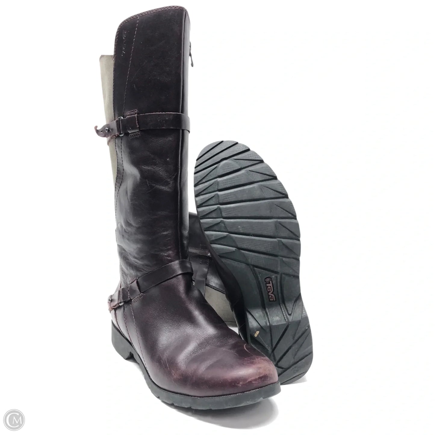 Boots Mid-calf Flats By Teva In Maroon, Size: 8.5