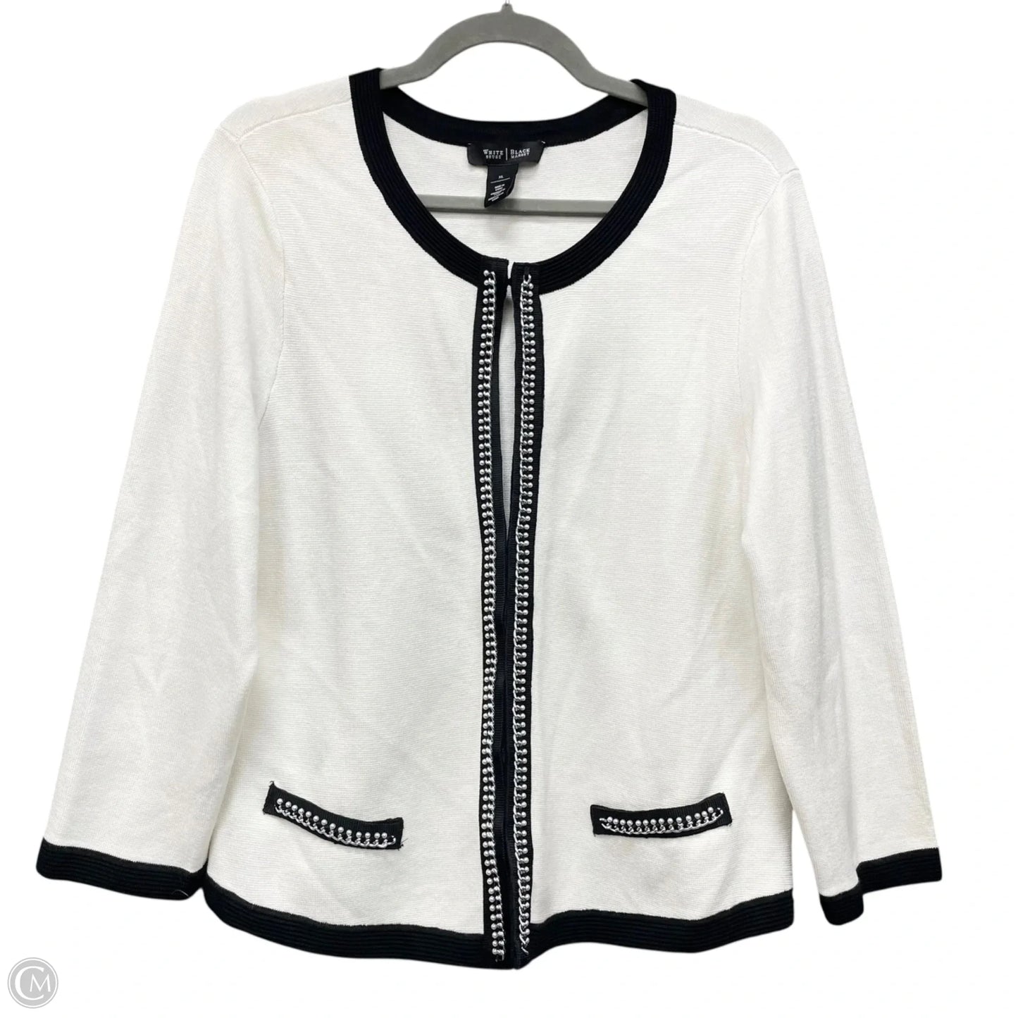 Cardigan By White House Black Market In Black & Cream, Size: Xl