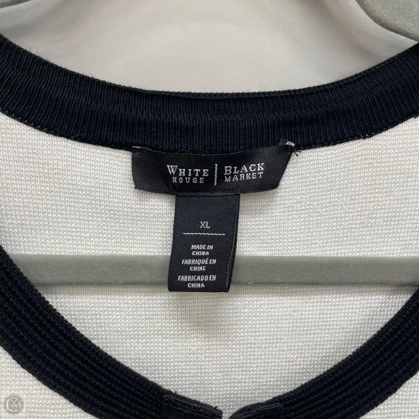 Cardigan By White House Black Market In Black & Cream, Size: Xl