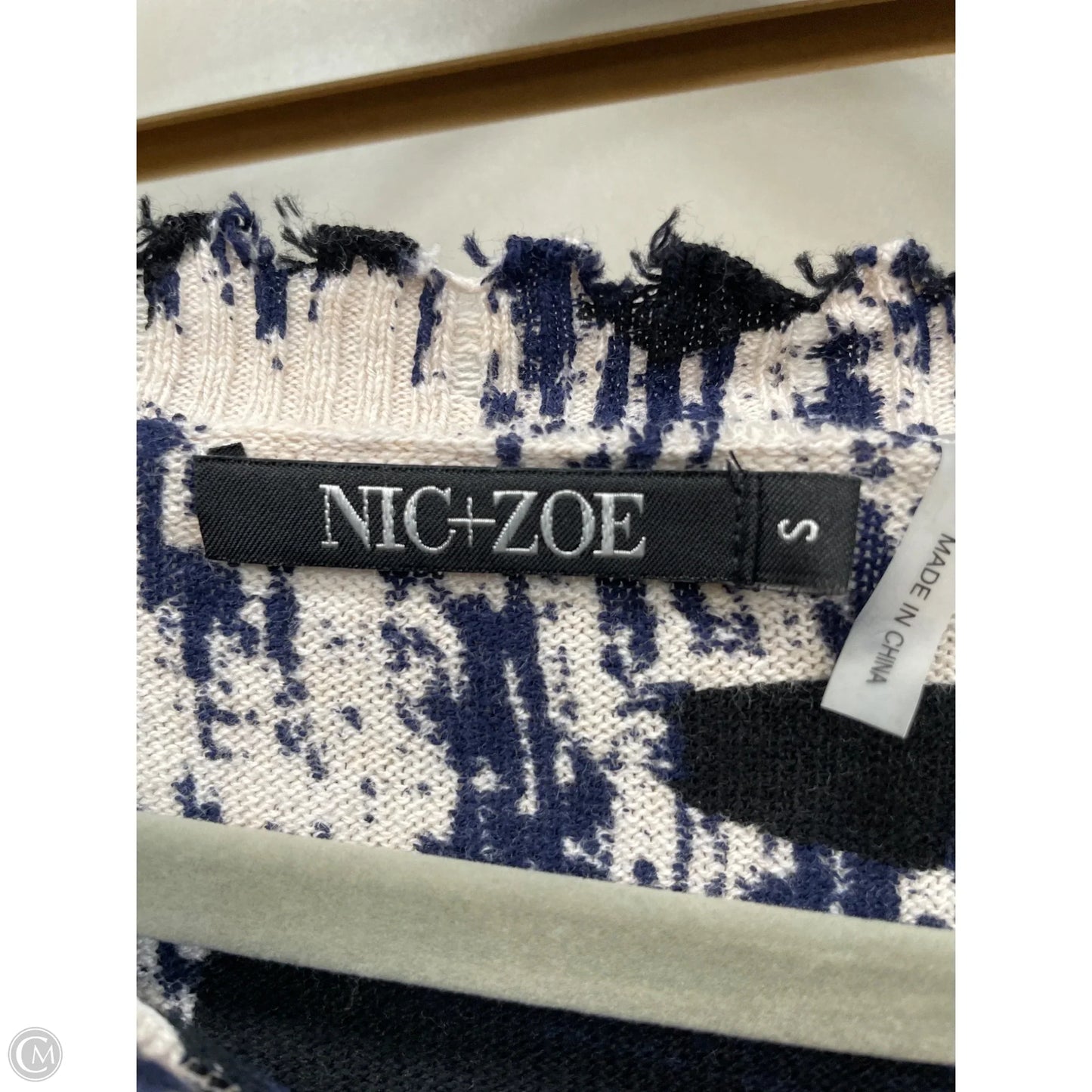 Sweater By Nic + Zoe In Blue & Cream, Size: S