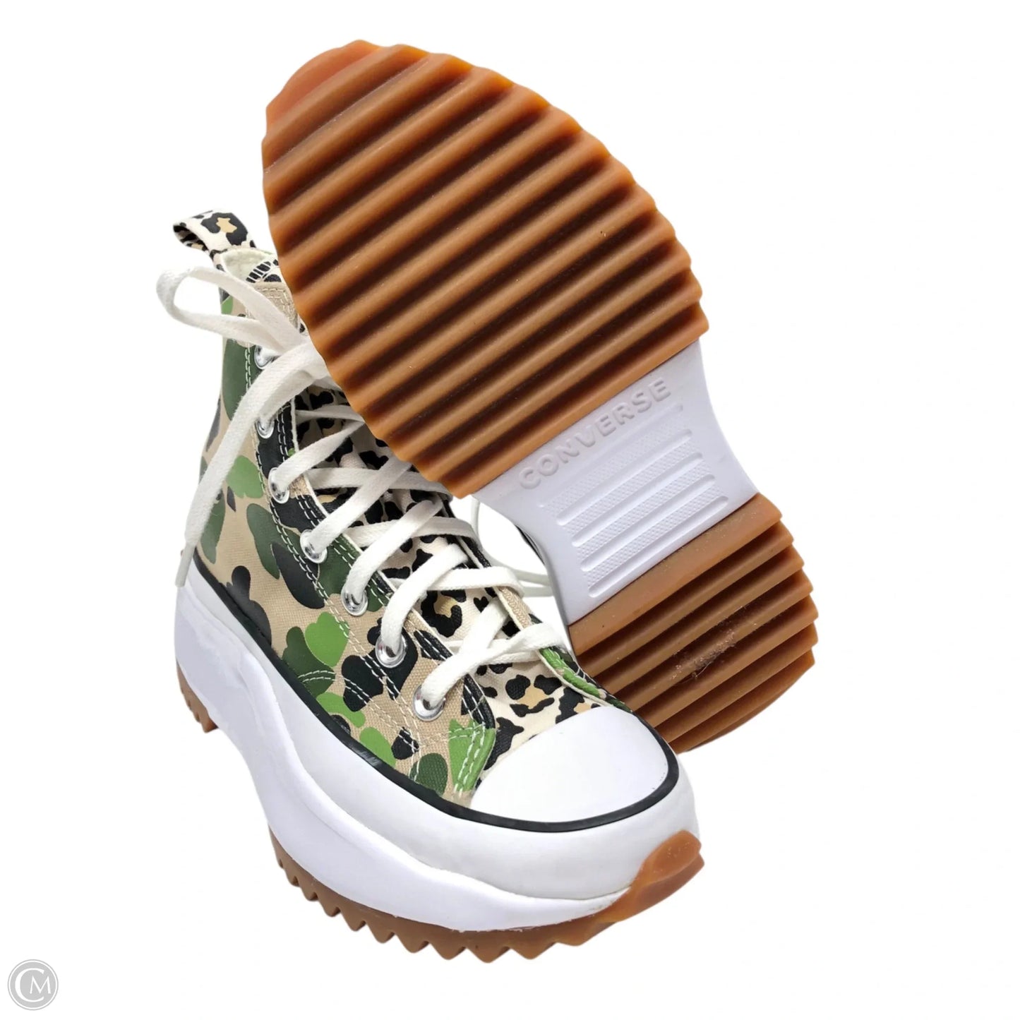 Shoes Sneakers By Converse In Green & Tan, Size: 6