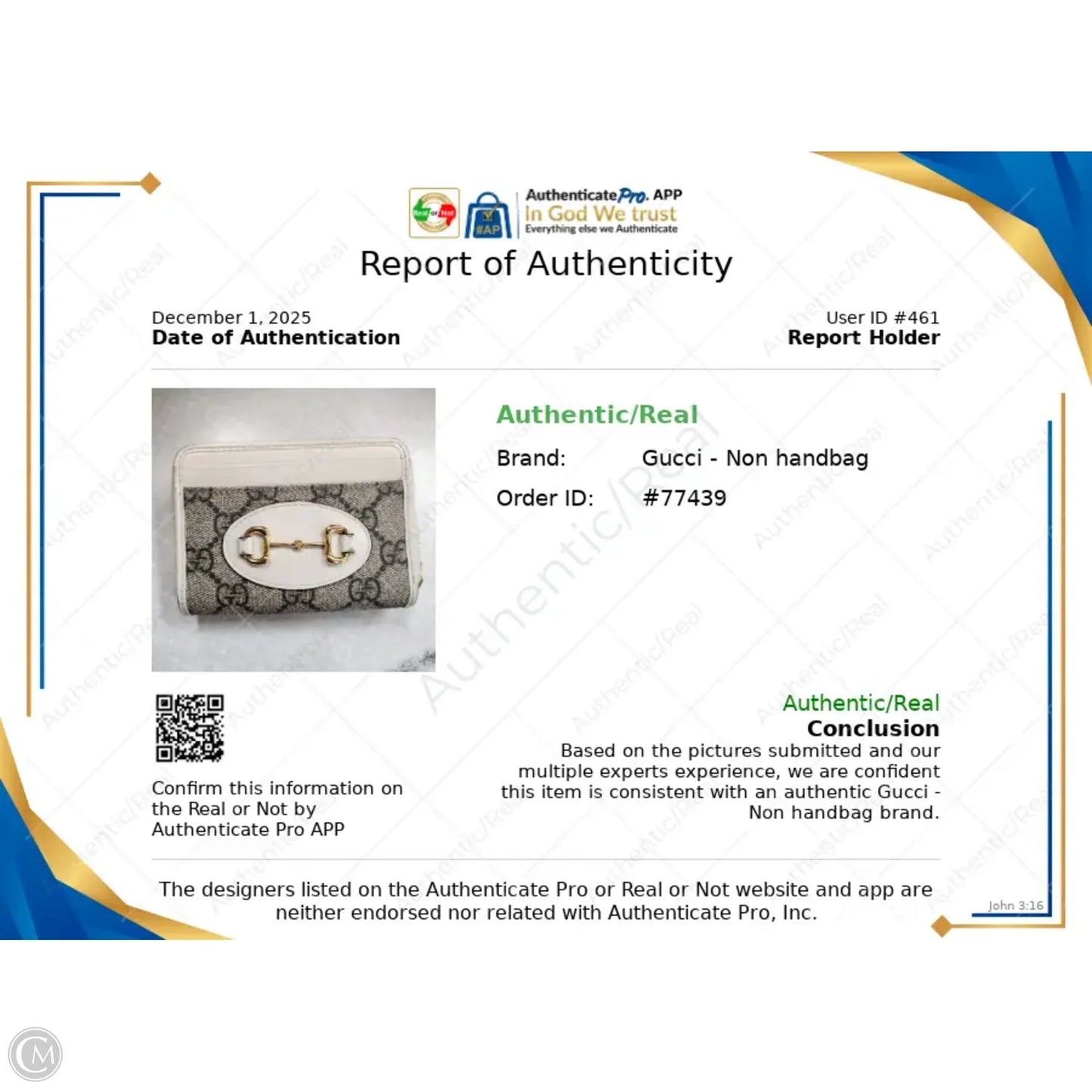 Wallet Luxury Designer By Gucci, Size: Small