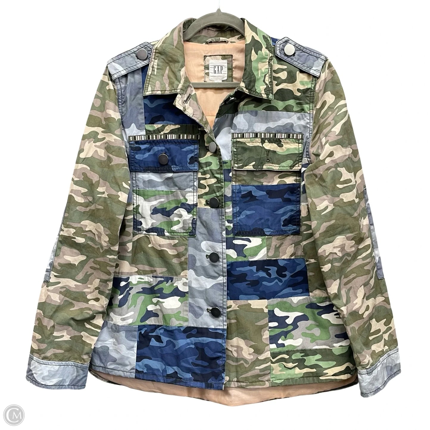 Jacket Shirt By Gap In Camouflage Print, Size: M