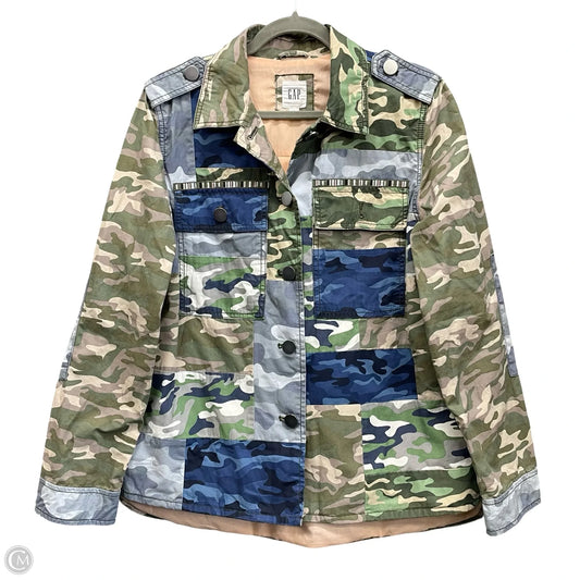 Jacket Shirt By Gap In Camouflage Print, Size: M
