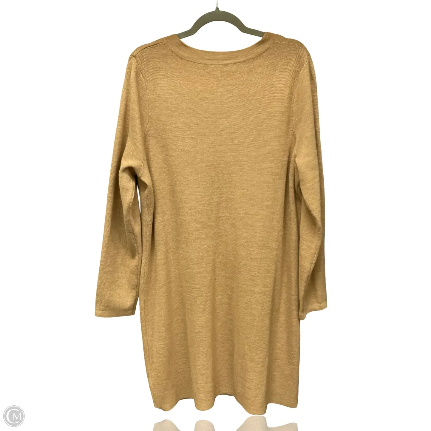 Sweater Cardigan By Ellen Tracy In Tan, Size: 2x