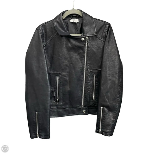 Jacket Moto By Topshop In Black, Size: 10