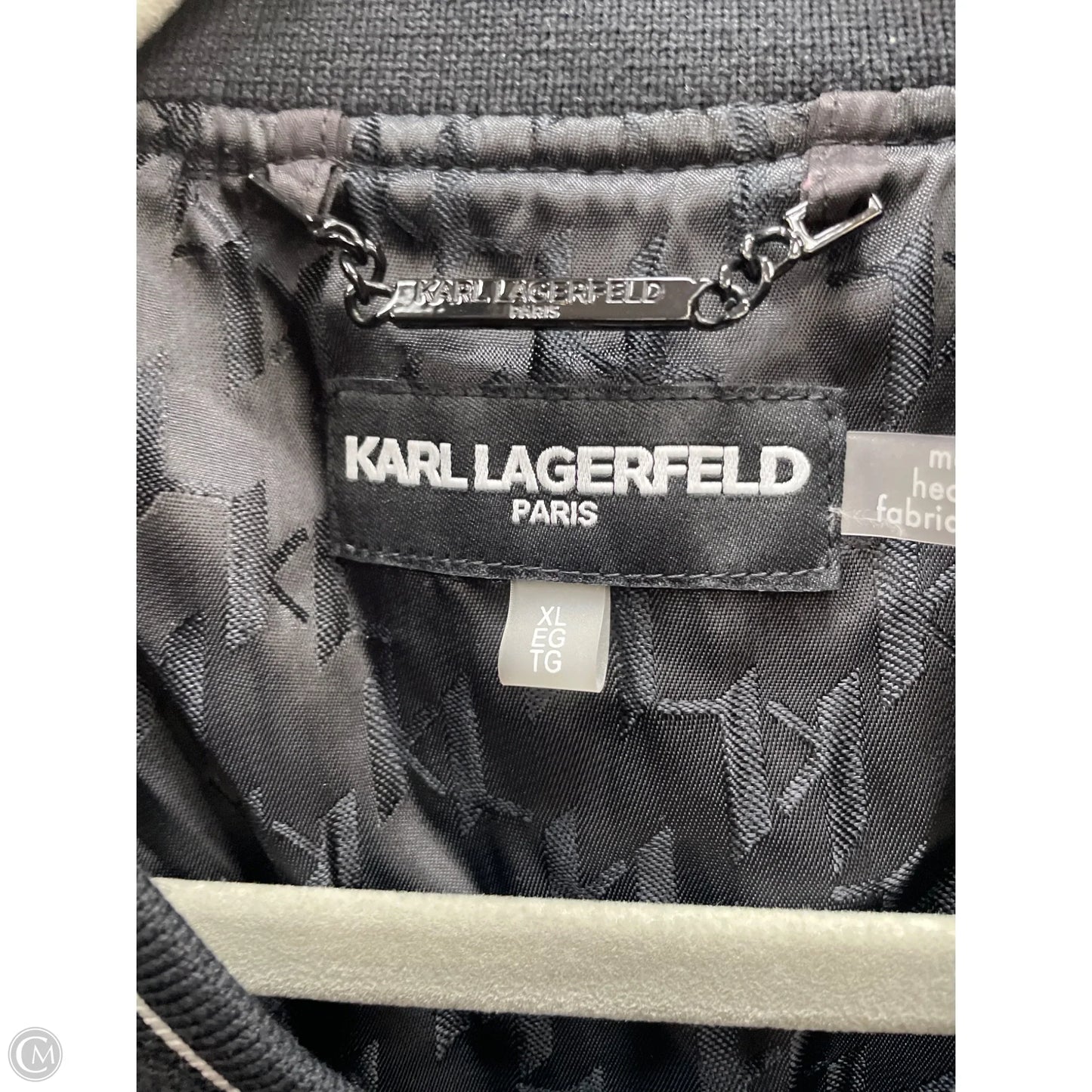 Jacket Designer By Karl Lagerfeld In Black, Size: Xl