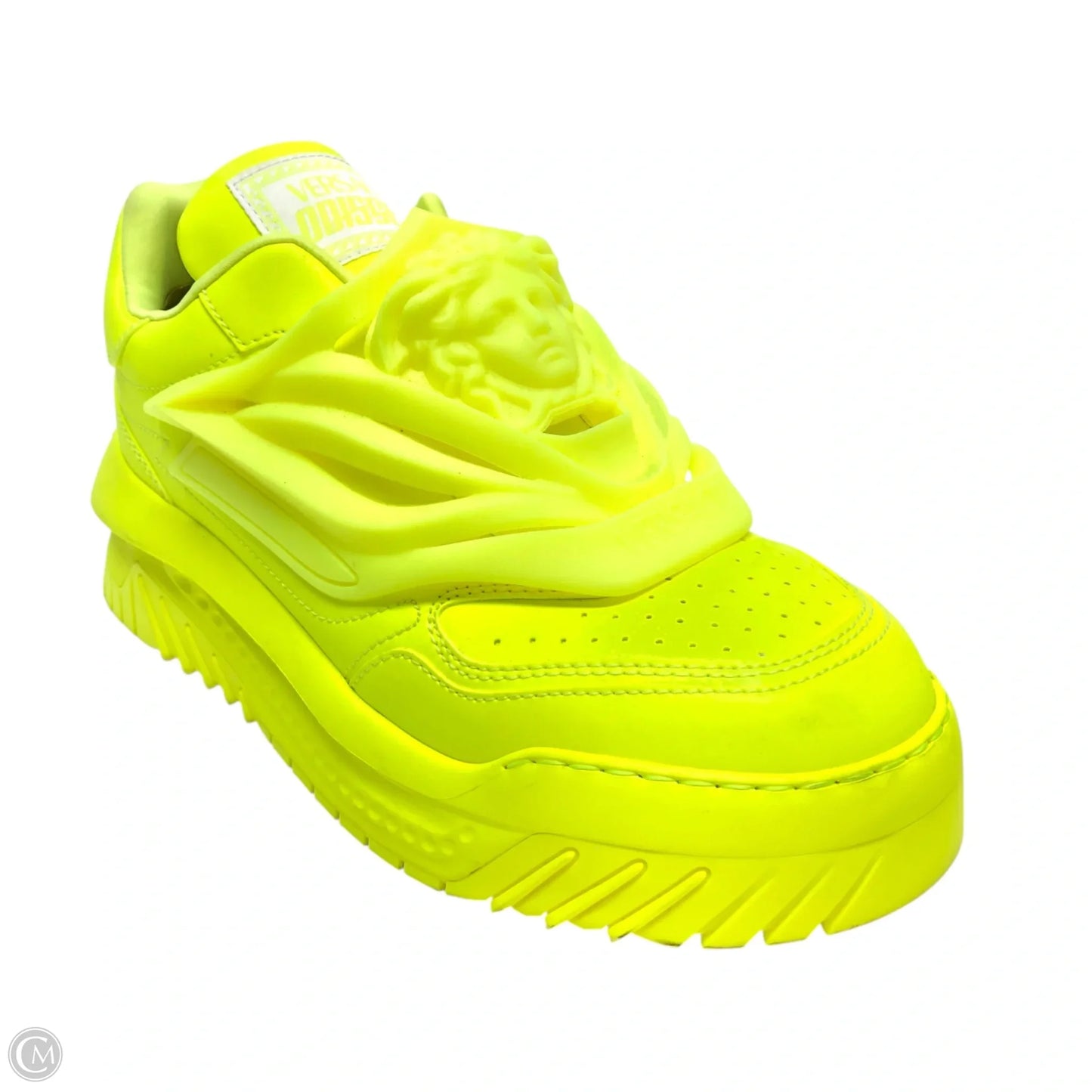 Shoes Luxury Designer By Versace In Yellow, Size: 10.5