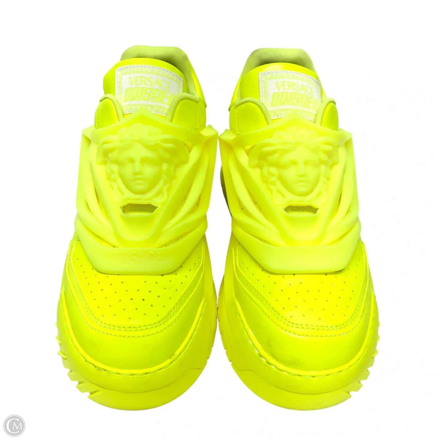 Shoes Luxury Designer By Versace In Yellow, Size: 10.5