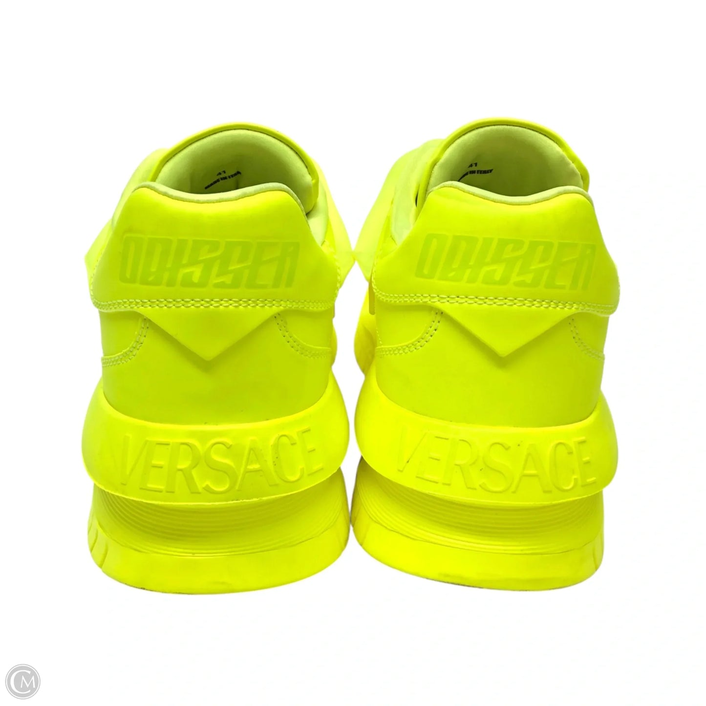 Shoes Luxury Designer By Versace In Yellow, Size: 10.5