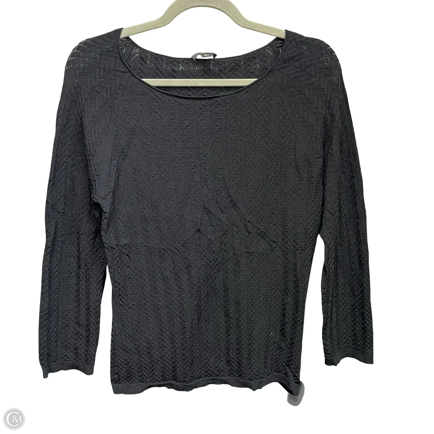 Top Long Sleeve Designer By Lafayette 148 In Black, Size: M