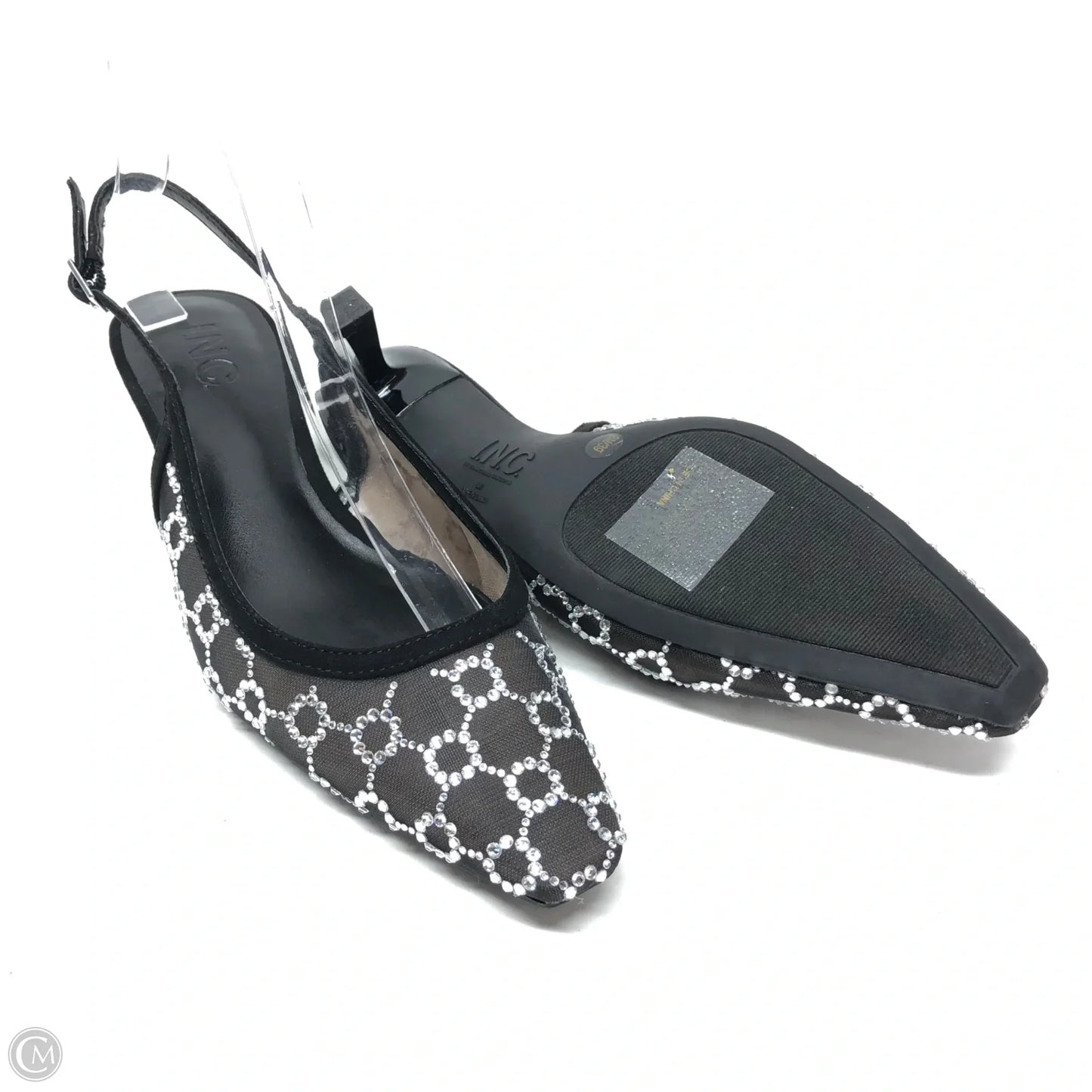 Shoes Heels Kitten By Inc In Black & Silver, Size: 8