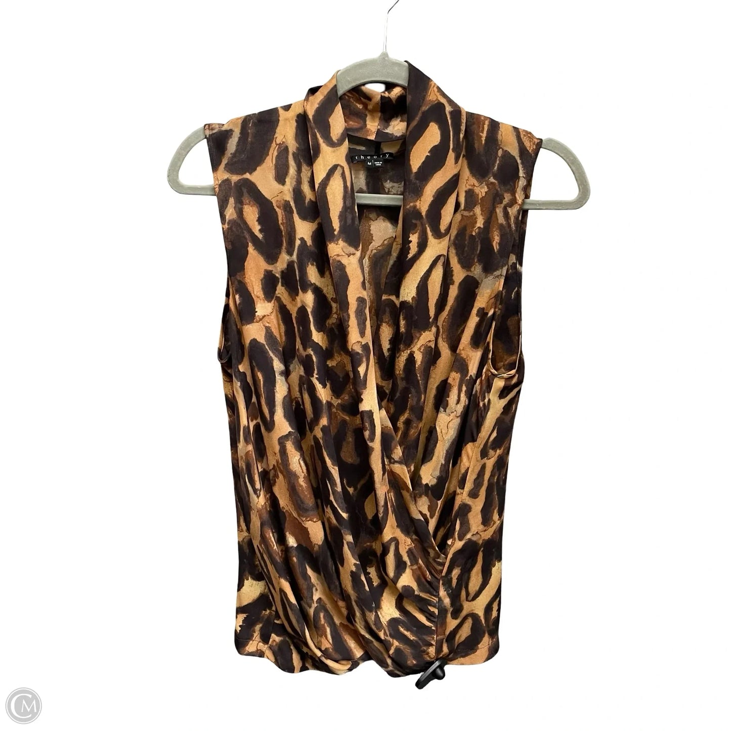 Blouse Sleeveless By Theory In Animal Print, Size: M