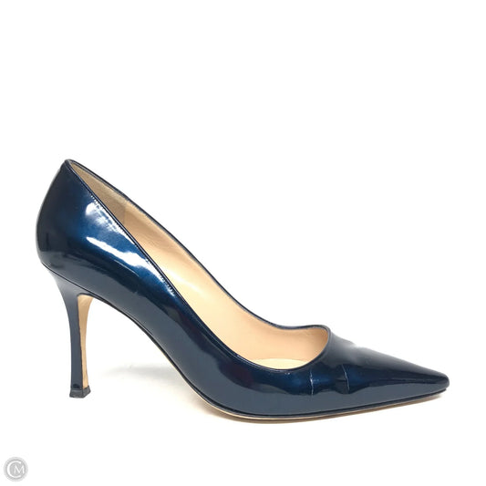 Shoes Luxury Designer By Manolo Blahnik In Navy, Size: 8.5