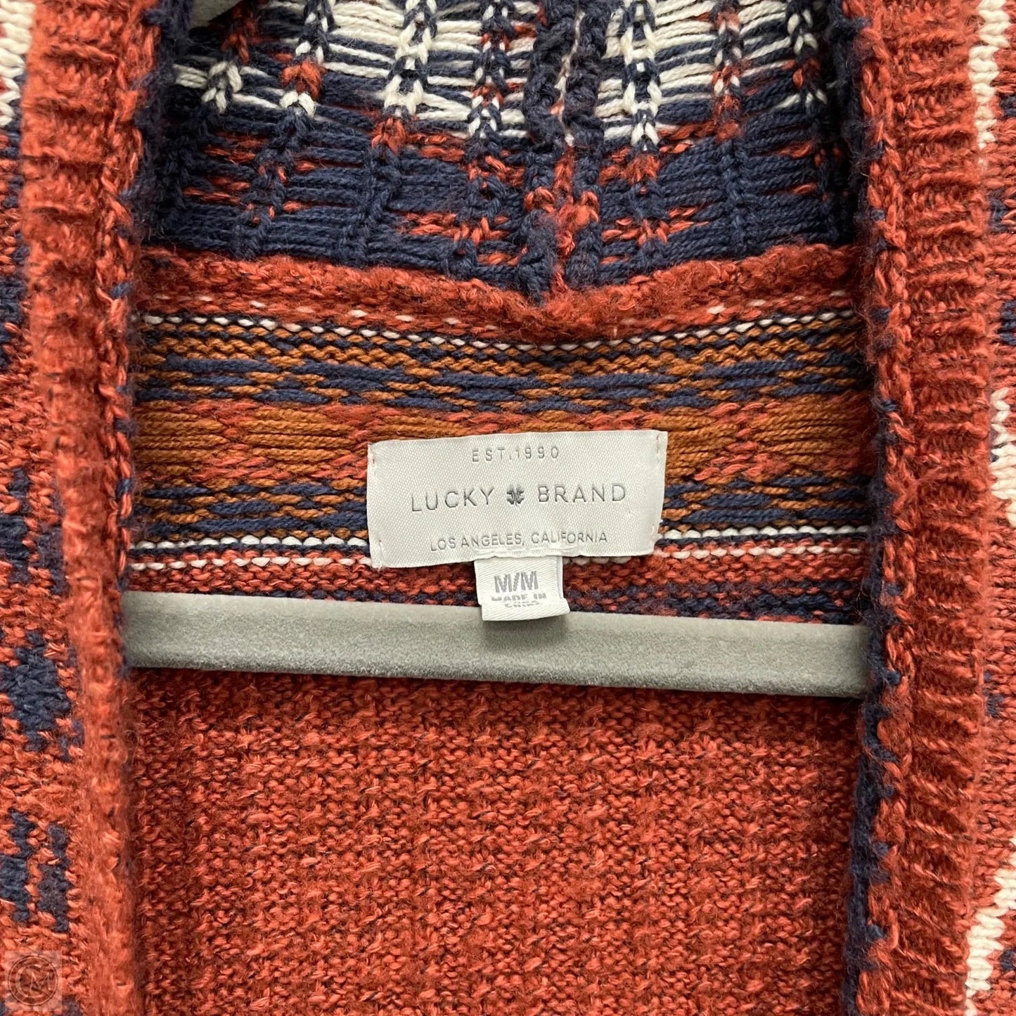 Sweater Cardigan By Lucky Brand In Orange, Size: M