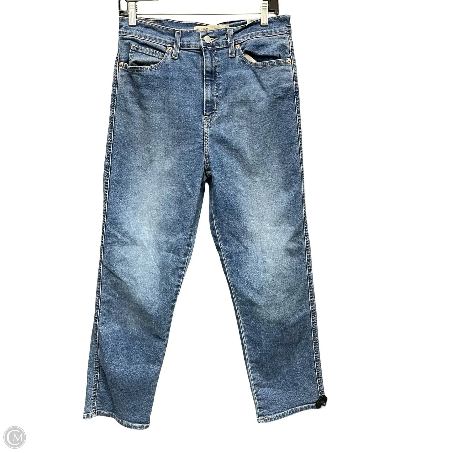 Jeans Straight By Levis In Blue Denim, Size: 8