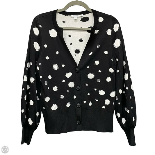 Sweater Cardigan By Chicos In Black & White, Size: S