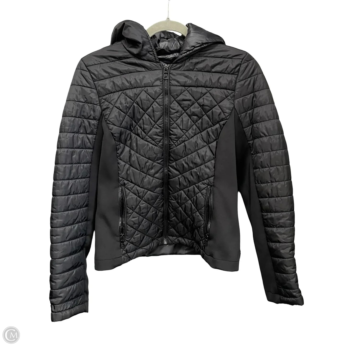 Jacket Puffer & Quilted By Guess In Black, Size: S