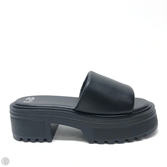 Sandals Heels Platform By Gb In Black, Size: 10