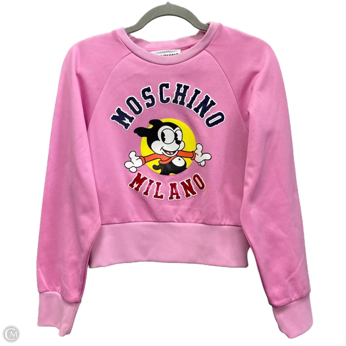 Sweatshirt Luxury Designer By Moschino In Pink, Size: 8