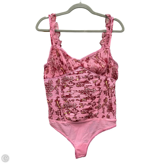 Bodysuit By Free People In Pink & Red, Size: M