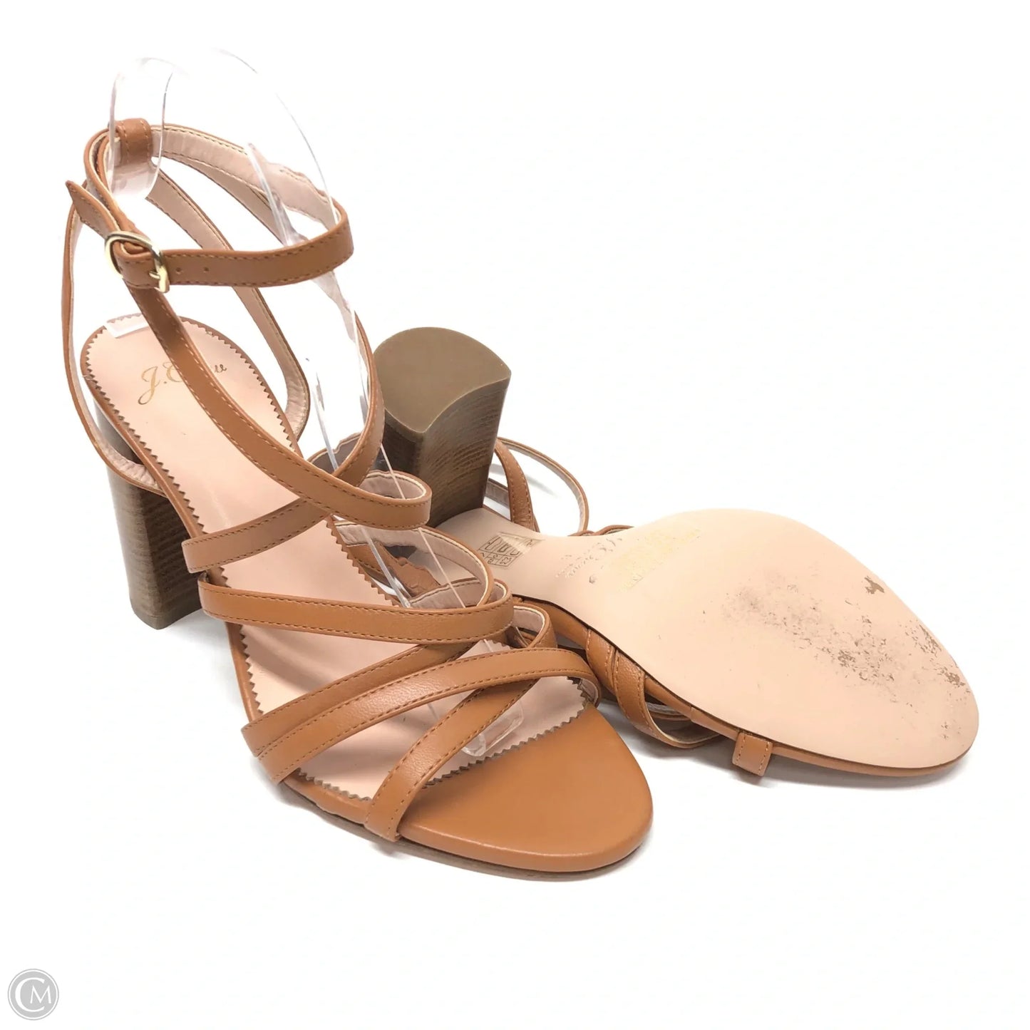 Sandals Heels Block By J. Crew In Tan, Size: 8