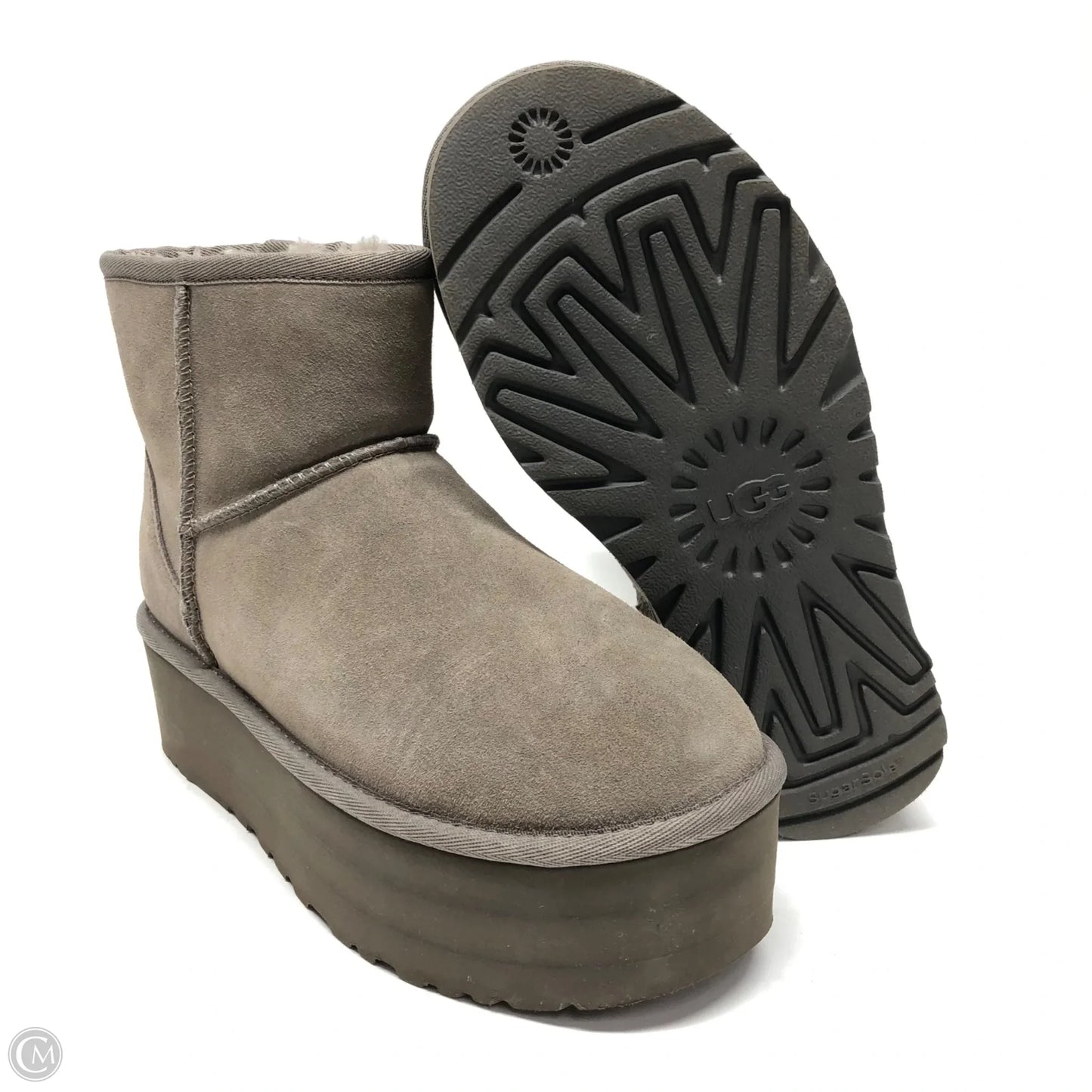 Boots Designer By Ugg In Grey, Size: 6