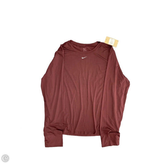 Athletic Top Long Sleeve Crewneck By Nike In Maroon, Size: Xxl