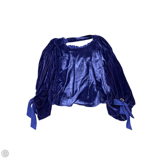 Blouse Long Sleeve By Free People In Blue, Size: S