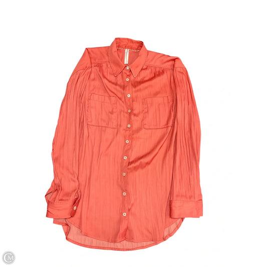 Blouse Long Sleeve By Anthropologie In Orange, Size: S