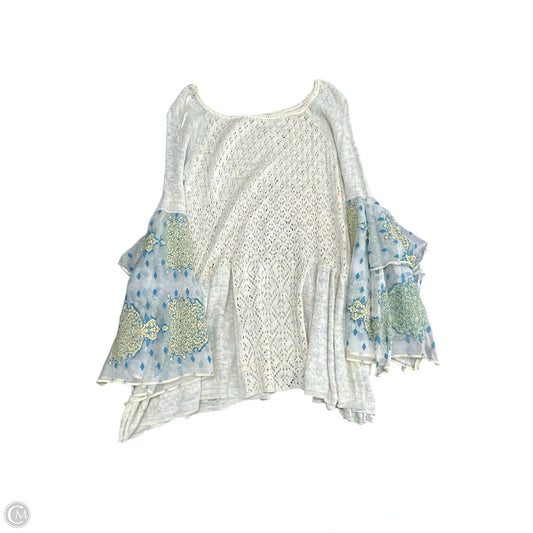 Tunic Long Sleeve By Free People In Blue & Yellow, Size: S