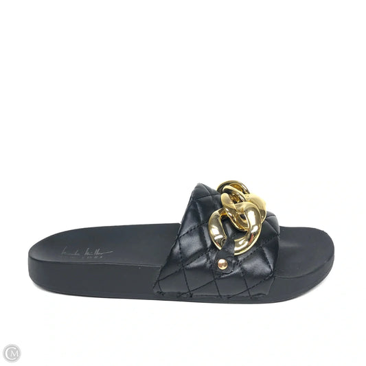 Sandals Flats By Nicole Miller In Black & Gold, Size: 9